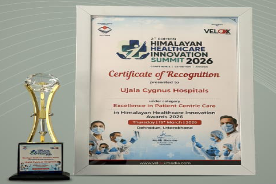 ujala-cygnus-hospitals-honoured-with-'excellence-in-patient-care'-award-at-himalayan-healthcare-innovation-summit-2028